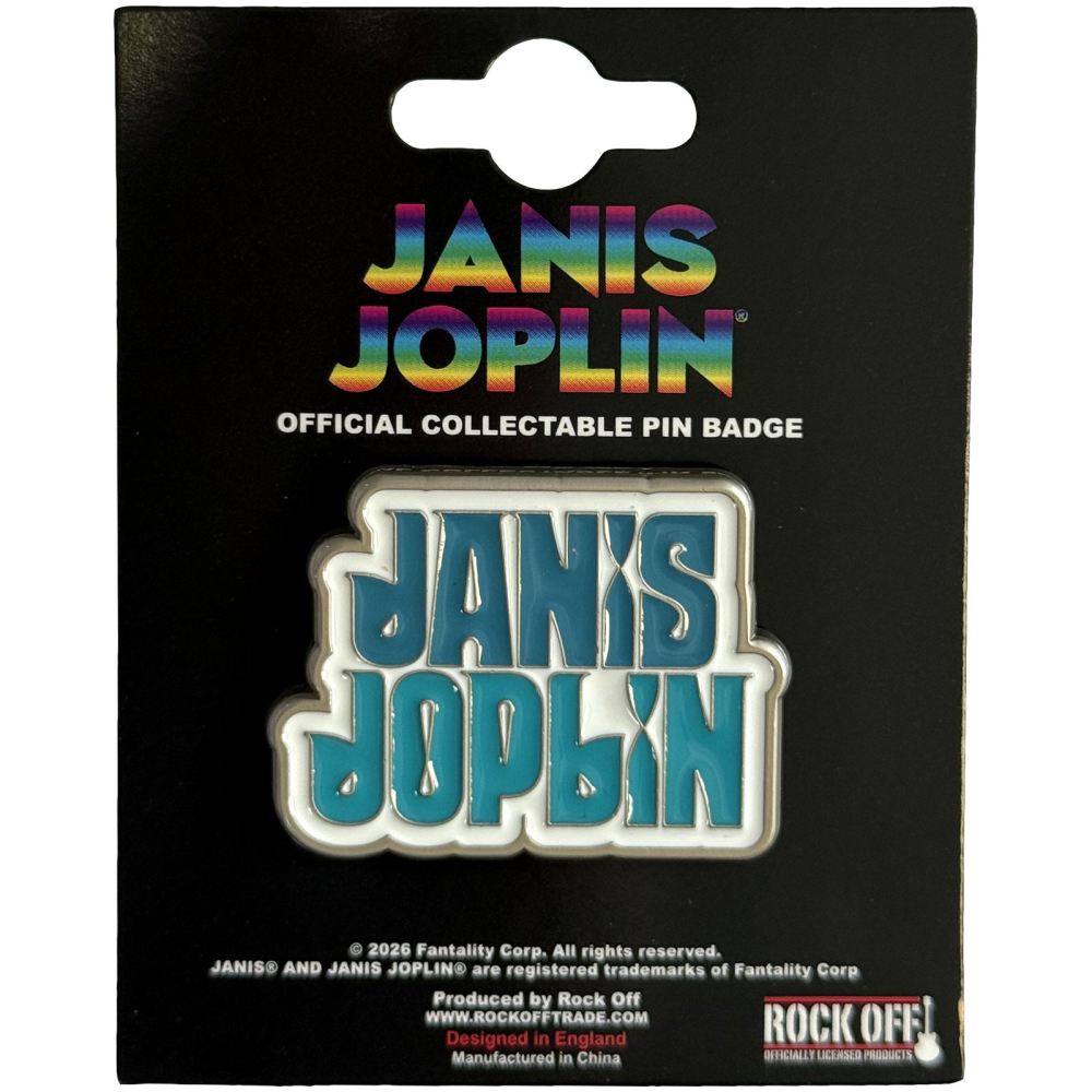 Janis Joplin - Stacked Logo Pin - Blue/White
